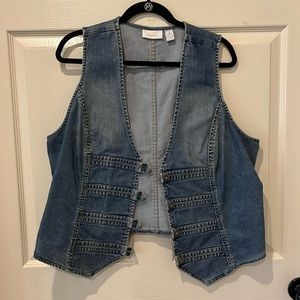 Chicos blue jean vest, size 3